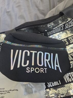 Victoria Sport Holographic Logo Black Waist Bag And Tote